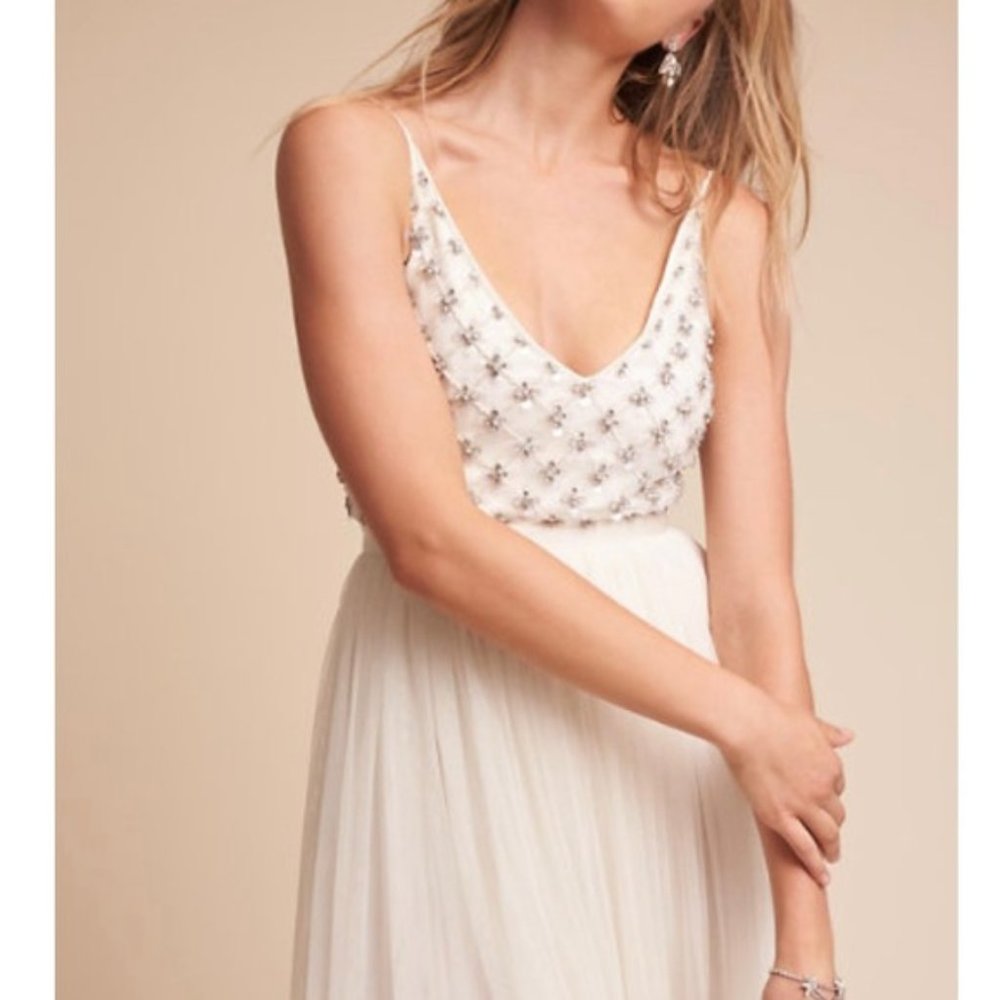 BHLDN Myra Gown by Ranna Gill NWOT White Elopement - Picture 3 of 8